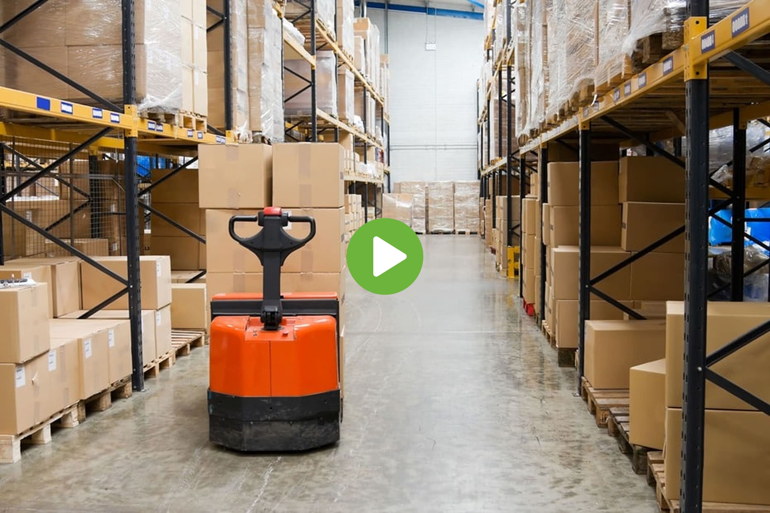 a forklift in a warehouse